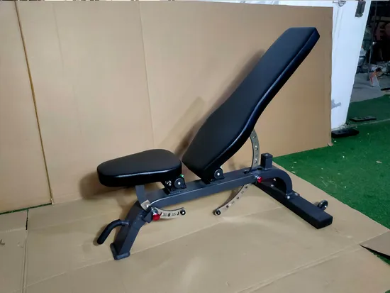 Banco plano ajustable para gimnasio en casa para entrenamiento con mancuernas y almacenamiento