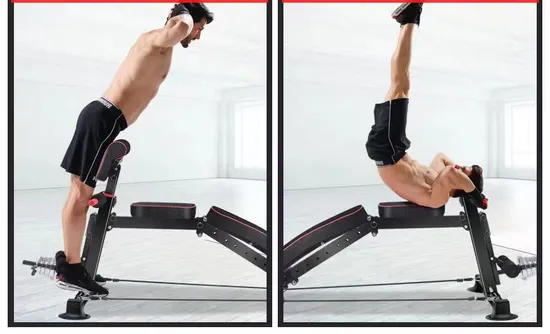 Banco plano ajustable para levantamiento de pesas con mancuernas para gimnasio en casa