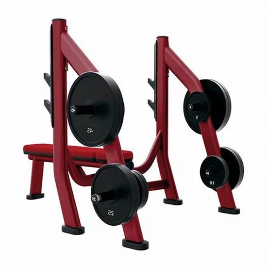 Banco plano de lujo para gimnasio, equipo de fitness, banco profesional con almacenamiento de pesas