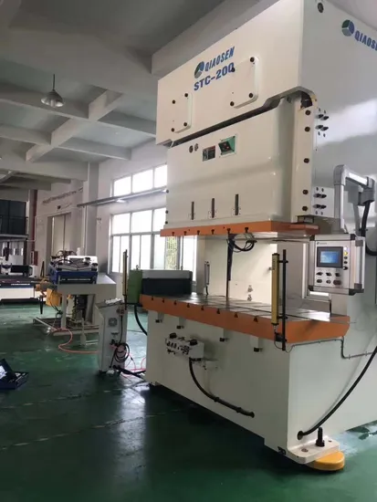 Prensa punzonadora neumática funcional de doble manivela con bastidor en C para estampación de chapa metálica con solución completa y diseño de matriz.